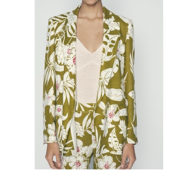 NWT Zara 2pc LINEN BLAZER + 
PANTS SIZE XS - Picture 6 of 16